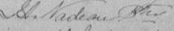 Signature de J. A. Nadeau Ptre: 25 février 1883 Signature de J. A. Nadeau Ptre: 25 février 1883