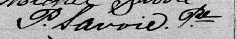 Signature de P. Savoie Ptre: 5 mars 1883