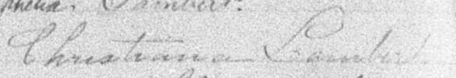 Signature de Christiana Lambert: 8 février 1898 Signature de Christiana Lambert: 8 février 1898