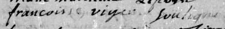 Signature Francoisse Viger Souligne: 5 février 1776 Signature Francoisse Viger Souligne: 5 février 1776