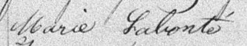 Signature de Marie Labonté: 27 octobre 1896 Signature de Marie Labonté: 27 octobre 1896