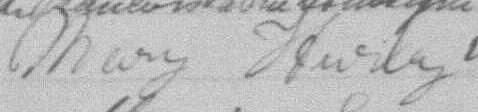 Signature de Mary Hurly: 21 juillet 1890 Signature de Mary Hurly: 21 juillet 1890