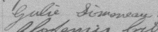 Signature de Julie Simoneau: 12 janvier 1891