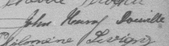 Signature de John Henry Douville: 13 juillet 1891 Signature de John Henry Douville: 13 juillet 1891
