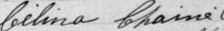 Signature de Célina Chainé: 14 janvier 1895 Signature de Célina Chainé: 14 janvier 1895