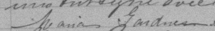 Signature de Maria Gardner: 31 octobre 1892