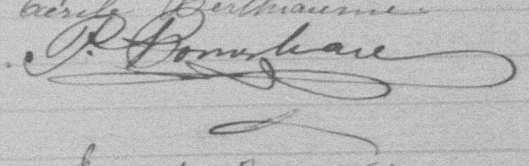 Signature de P. Pomerleau: 9 novembre 1892