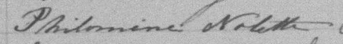 Signature de Philomène Nolette: 21 novembre 1892 Signature de Philomène Nolette: 21 novembre 1892