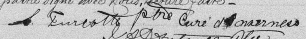 Signature de S. Turcotte ptre curé : 21 août 1897