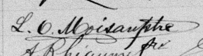 Signature de L. O. Moisan ptre: 9 juillet 1894 Signature de L. O. Moisan ptre: 9 juillet 1894