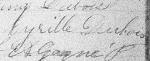 Signature de Cyrille Dubois: 3 octobre 1898 Signature de Cyrille Dubois: 3 octobre 1898