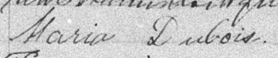Signature de Maria Dubois: 21 juin 1897 Signature de Maria Dubois: 21 juin 1897