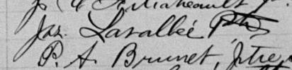 Signature de Jos. Lavallée Ptre: 8 juin 1899 Signature de Jos. Lavallée Ptre: 8 juin 1899