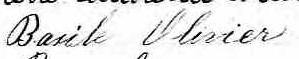 Signature de Basile Olivier: 5 août 1870 Signature de Basile Olivier: 5 août 1870
