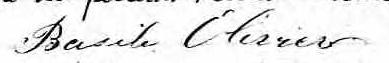 Signature de Basile Olivier: 12 octobre 1871 Signature de Basile Olivier: 12 octobre 1871