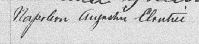 Signature de Napoléon Augustin Clou: 27 novembre 1896
