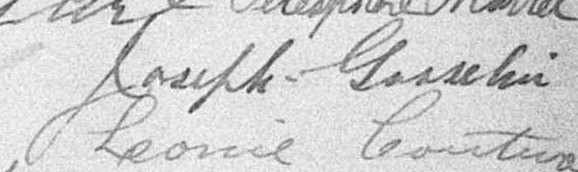 Signature de Joseph Gosselin: 16 septembre 1895 Signature de Joseph Gosselin: 16 septembre 1895