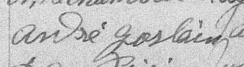 Signature d'André Goslain: 11 octobre 1895 Signature d'André Goslain: 11 octobre 1895
