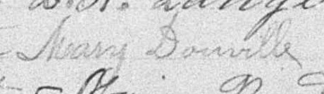 Signature de Mary Douville: 29 juin 1896 Signature de Mary Douville: 29 juin 1896