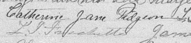 Signature de Catherine Jane Pidgeon: 17 mai 1898