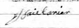 Signature de Isaie Carrier: 21 décembre 1833