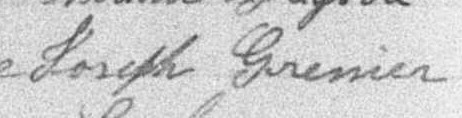 Signature de Joseph Grenier: 18 avril 1898 Signature de Joseph Grenier: 18 avril 1898