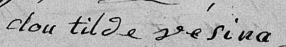Signature de Cloutilde Vésina: 3 février 1794 Signature de Cloutilde Vésina: 3 février 1794
