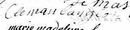 Signature de Cleman Langlois: 10 octobre 1768