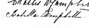 Signature d'Isabella Campbell: 27 juin 1860 Signature d'Isabella Campbell: 27 juin 1860