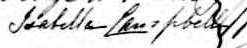 Signature d'Isabella Campbell: 31 mars 1869 Signature d'Isabella Campbell: 31 mars 1869