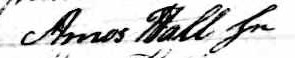 Signature de Amos Hall Jr: premier janvier 1841 Signature de Amos Hall Jr: premier janvier 1841