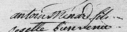 Signature de Antoine Ménard fils: 27 octobre 1800 Signature de Antoine Ménard fils: 27 octobre 1800