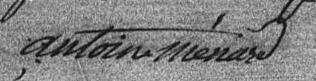 Signature de Antoine Ménard: 24 novembre 1800 Signature de Antoine Ménard: 24 novembre 1800