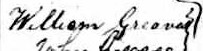 Signature de William Greaves: 14 juillet 1868