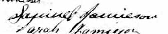 Signature de Samuel Jamieson: 18 décembre 1868