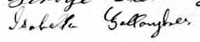 Signature d'Isabella Gallagher: 4 septembre 1873