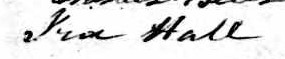 Signature de Ira Hall: 15 octobre 1843