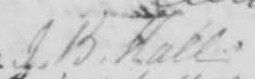 Signature d'I. B. Hall: 21 janvier 1855