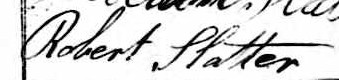 Signature de Robert Slatter: 12 octobre 1845 Signature de Robert Slatter: 12 octobre 1845