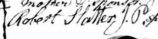 Signature de Robert Slatter J.P.: 20 février 1852 Signature de Robert Slatter J.P.: 20 février 1852