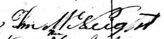 Signature de John McNeight: 9 octobre 1844 Signature de John McNeight: 9 octobre 1844