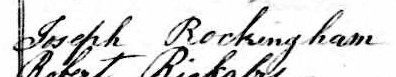 Signature de Joseph Rockingham: 19 avril 1846 Signature de Joseph Rockingham: 19 avril 1846