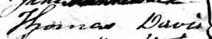 Signature de Thomas Davis: 8 septembre 1845 Signature de Thomas Davis: 8 septembre 1845