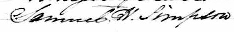 Signature de Samuel H. Simpson: premier octobre 1849