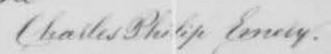 Signature de Charles Philip Emely: 7 novembre 1858 Signature de Charles Philip Emely: 7 novembre 1858