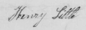 Signature de Henry Little: 12 mai 1857