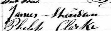 Signature de James Sheridan: 9 juillet 1862
