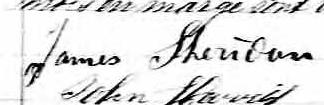 Signature de James Sheridan: 2 juillet 1872