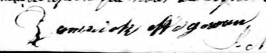 Signature de Dominick McGowun: 3 février 1843 Signature de Dominick McGowun: 3 février 1843
