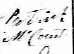 Signature de Patrick McCourt: 21 septembre 1830 Signature de Patrick McCourt: 21 septembre 1830